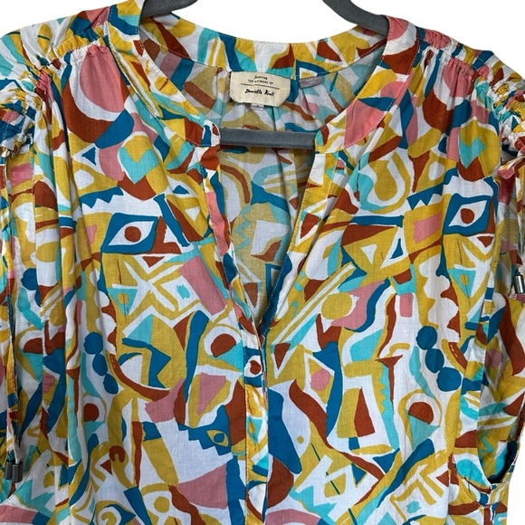Anthropologie Danielle Kroll Shirt Blouse Brooklynite Button Front Sz s - Picture 5 of 8